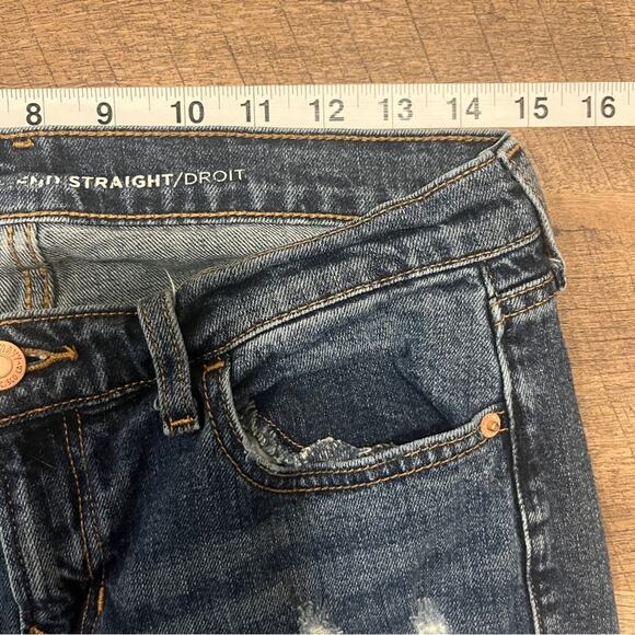 Old Navy Boyfriend Straight Droit Denim Jeans Womens Size 4 Distressed Simple - Picture 5 of 9